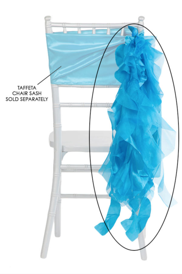 Aqua Curly Willow Chair Sash