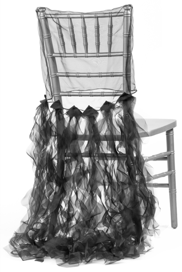 Black Chiavari Curly Willow Chair Sash