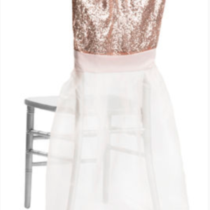 Blush Sequin Chiavari Chair Cover