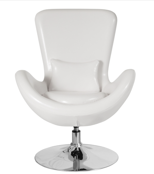 White Leather Egg Chair