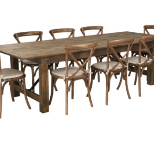 8 Ft Wood Farm folding table