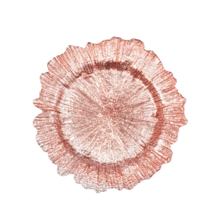 Glass Blush Rose Reef Charger Plate