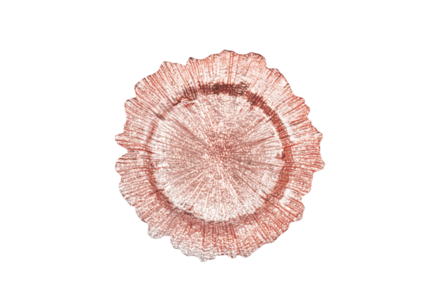 Glass Blush Rose Reef Charger Plate