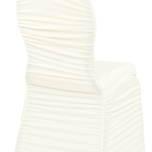 Ivory Ruched Spandex Chair Cover