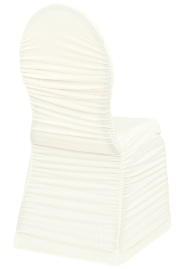 Ivory Ruched Spandex Chair Cover