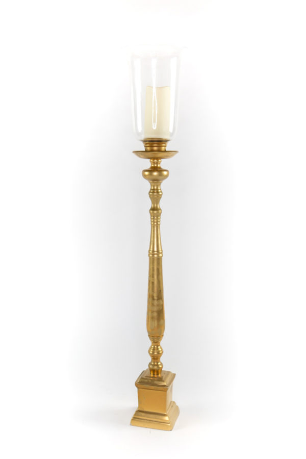 44" Gold Wood Candle Stick