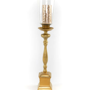 33" Gold Wood Candle Stick