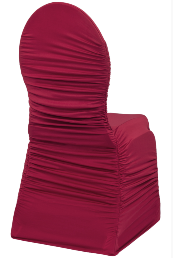 Red Spandex Ruched Chair Cover