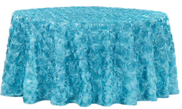 Aqua Blue Rosette Linen