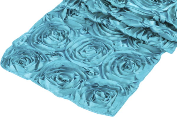 Aqua Blue Rosette Linen