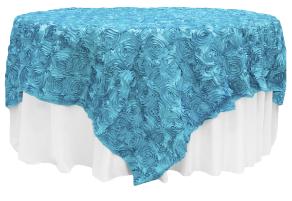 Aqua Blue Rosette Linen