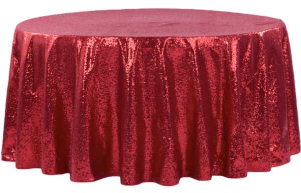 Apple Red Sequin Linen