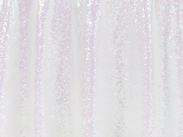 Iridescent White Sequin Linen
