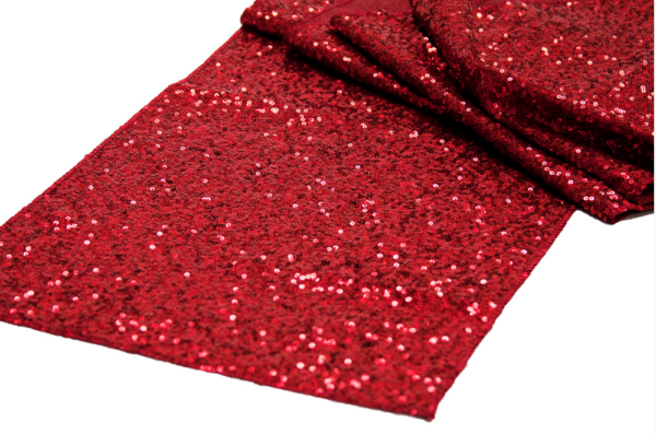 Apple Red Sequin Linen