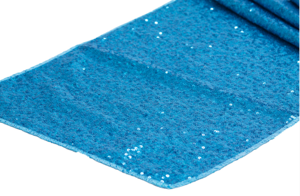 Aqua Blue Sequin Linen