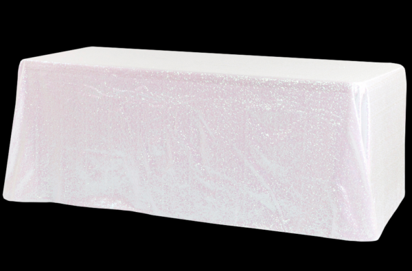 Iridescent White Sequin Linen