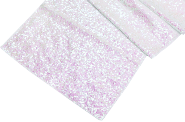Iridescent White Sequin Linen