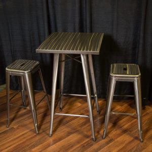 Silver Bistro Bar Table with Stools